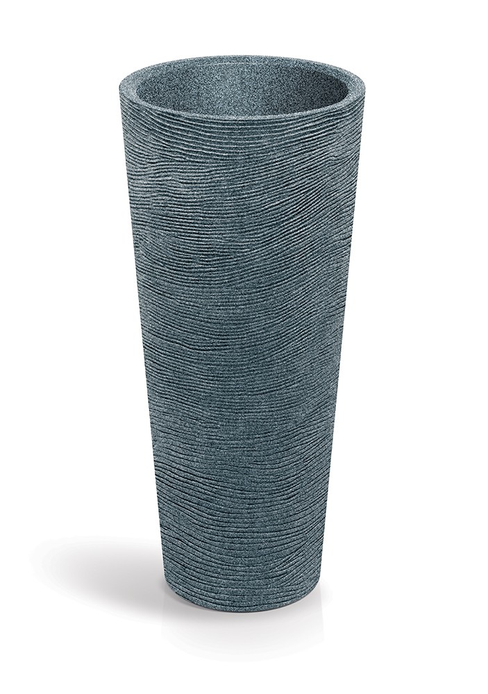 Prosperplast Plastový květináč TUBRAN ROUND SLIM I granitový