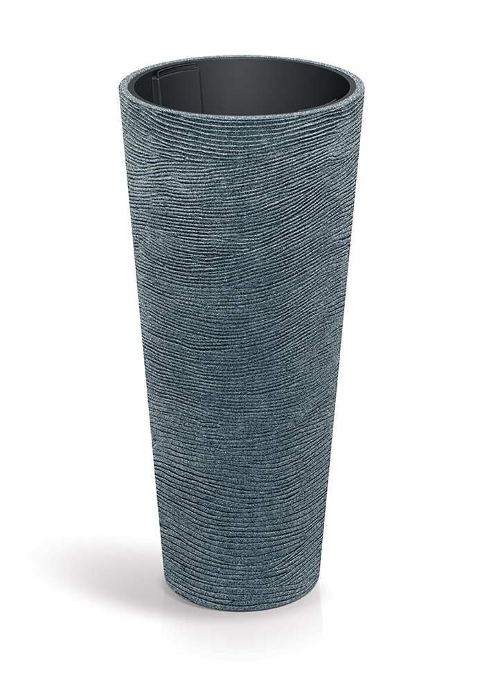 Prosperplast Plastový květináč TUBRAN ROUND SLIM granitový