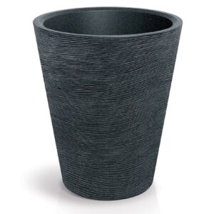 Prosperplast Plastový květináč TUBRAN ROUND černý granit