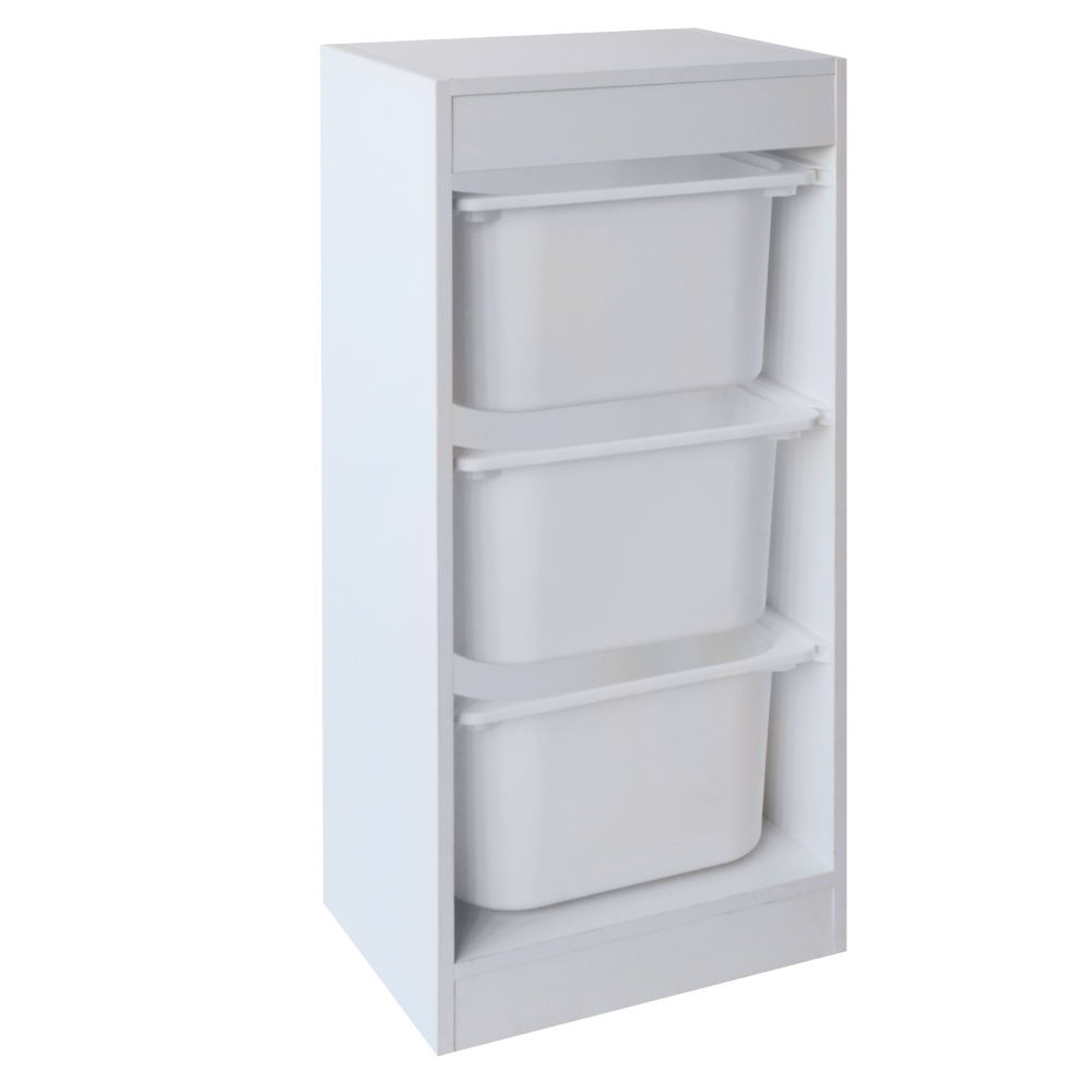 Regál s úložnými boxy