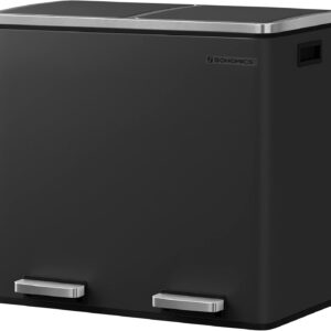 SONGMICS Odpadkový koš Gerry 2x24 l černý/stříbrný