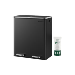 SONGMICS Odpadkový koš s víkem JORDAN 2x30 L černý