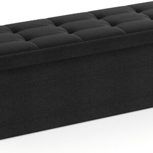 SONGMICS Taburet s úložným prostorem 110 x 38 x 38 cm černá