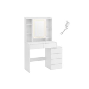 SONGMICS Toaletní stolek Vasagle Ginny 97 cm s LED osvětlením bílý