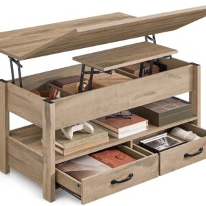 SONGMICS Výškově nastavitelný konferenční stolek Vasagle Kryo 100 cm camel hnědý