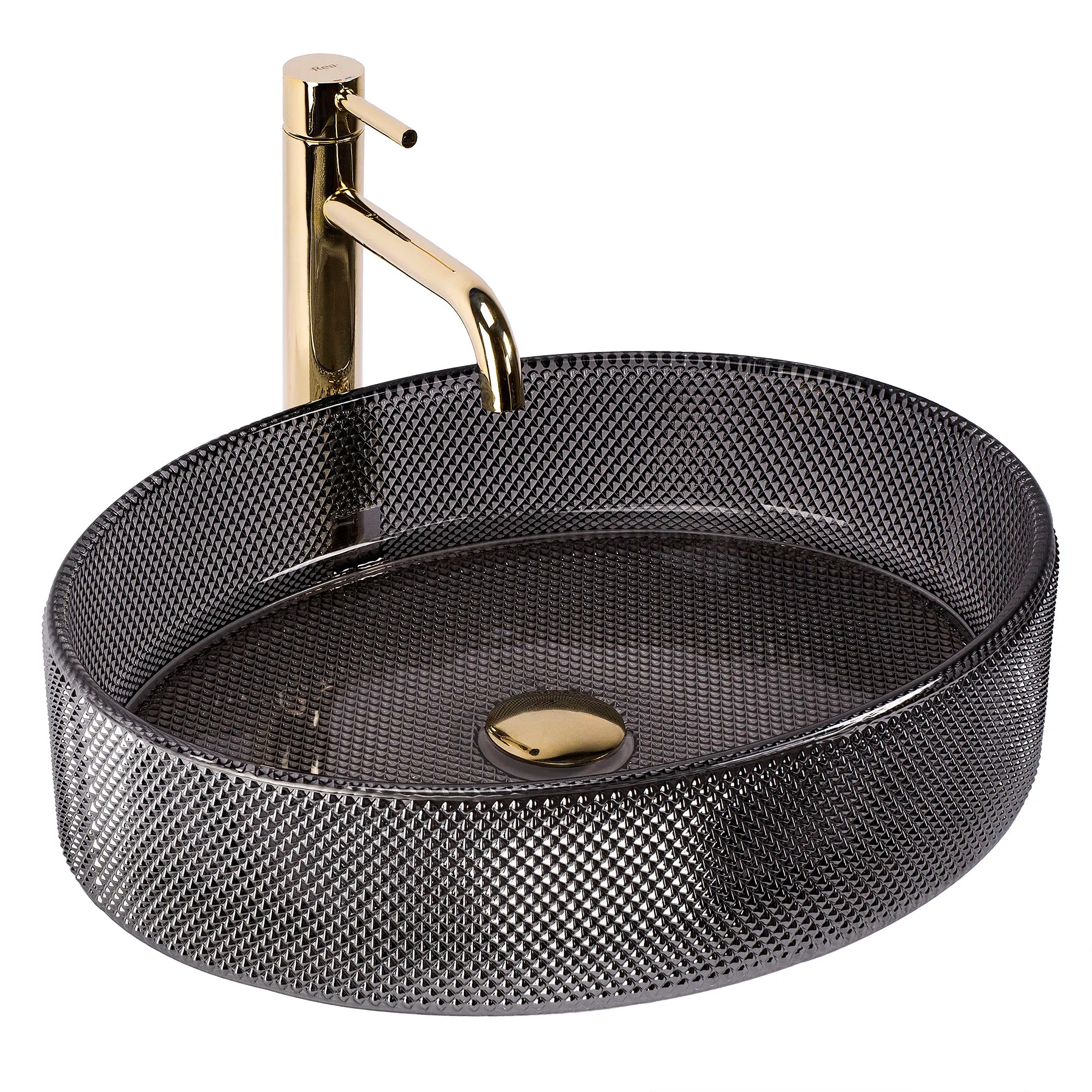 Skleněné umyvadlo na desku REA MIRELLA BLACK 49