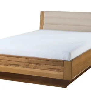 Szynaka Dvoulůžková postel Velvet II 74 140x200 z masivu s LED osvětlením a roštem dub Rustikal/béžová
