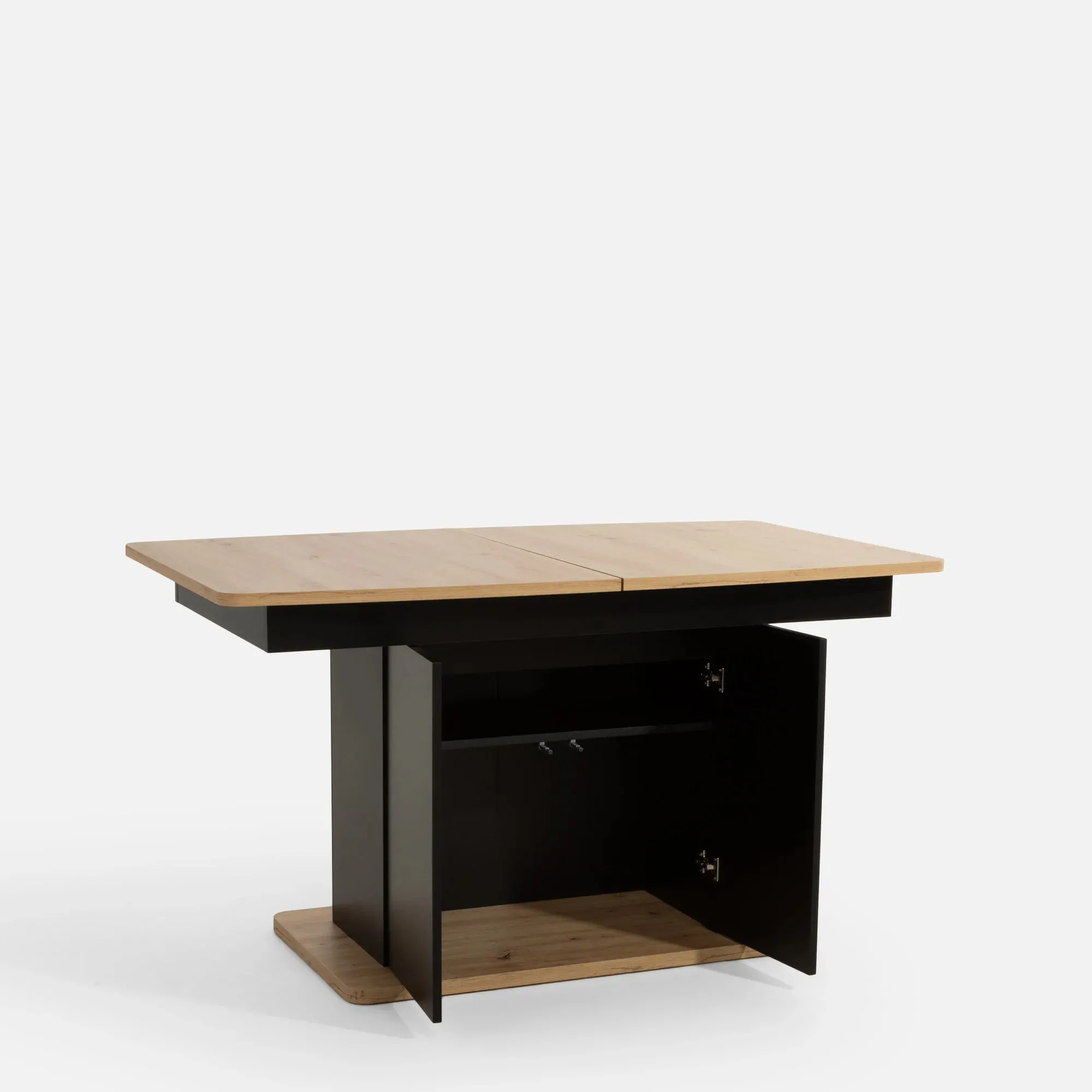 Szynaka Jídelní rozkládací stůl Mons 140/210 cm dub Artisan/černý - Obrázek 2