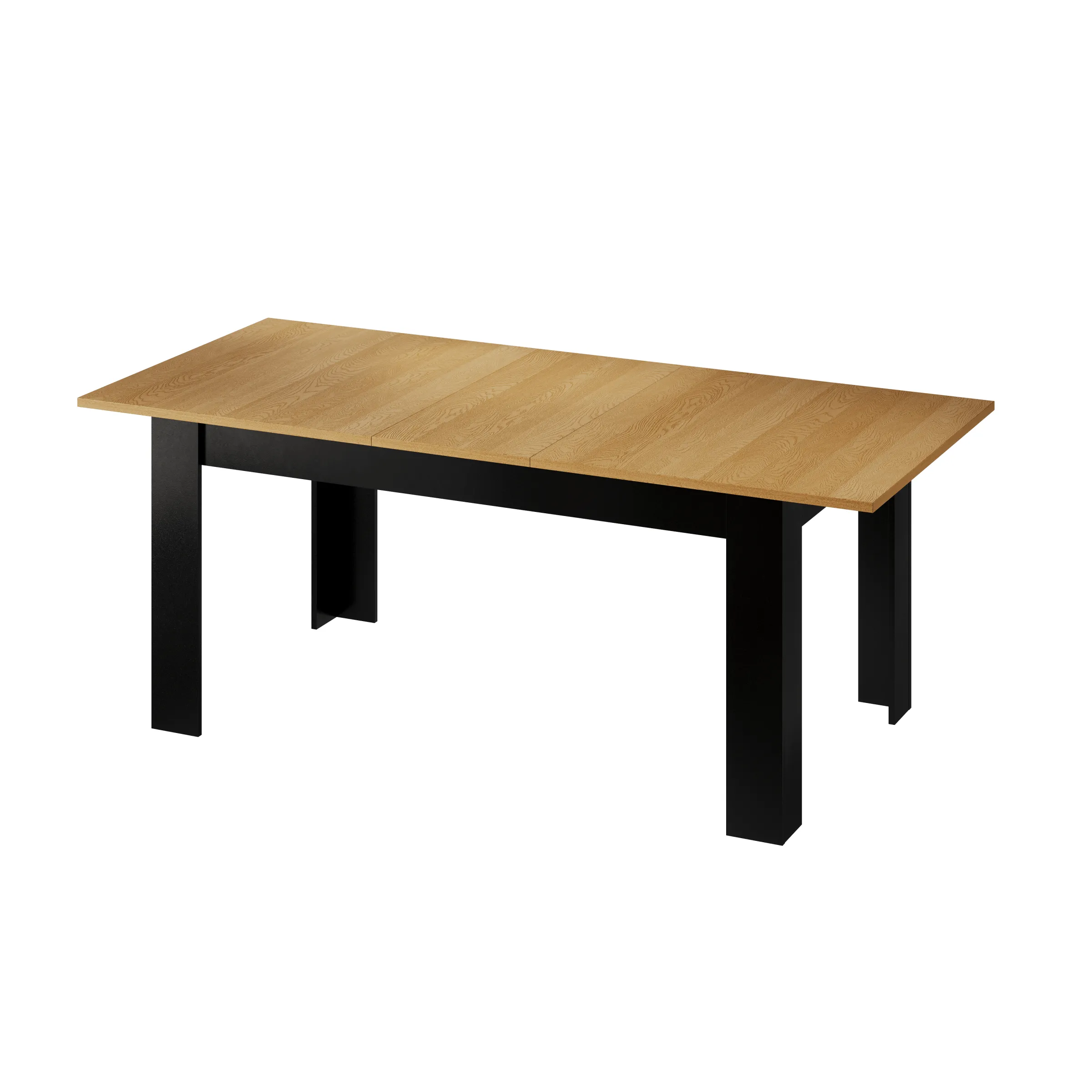 Szynaka Jídelní rozkládací stůl Verita 160/240 cm černý/dub přírodní - Obrázek 2