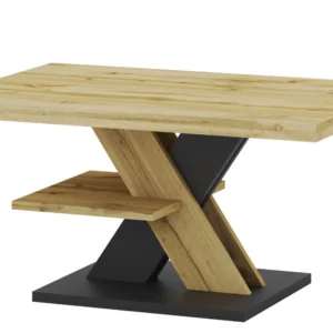 Szynaka Konferenční stolek Cross 90 cm dub Wotan/černý