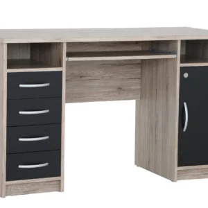 Szynaka Psací stůl Wallis 126 cm dun San Remo/černý