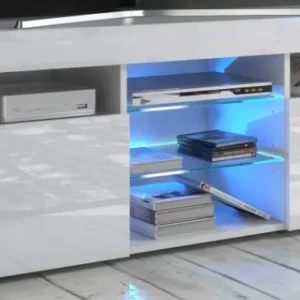 Szynaka TV stolek Puzzo 120 cm bílý lesk