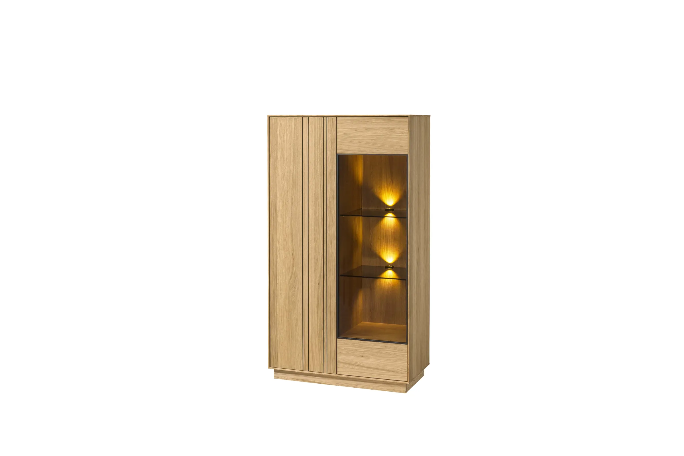 Szynaka Vitrína s LED osvětlením Join 80 cm z masivu dub přírodní