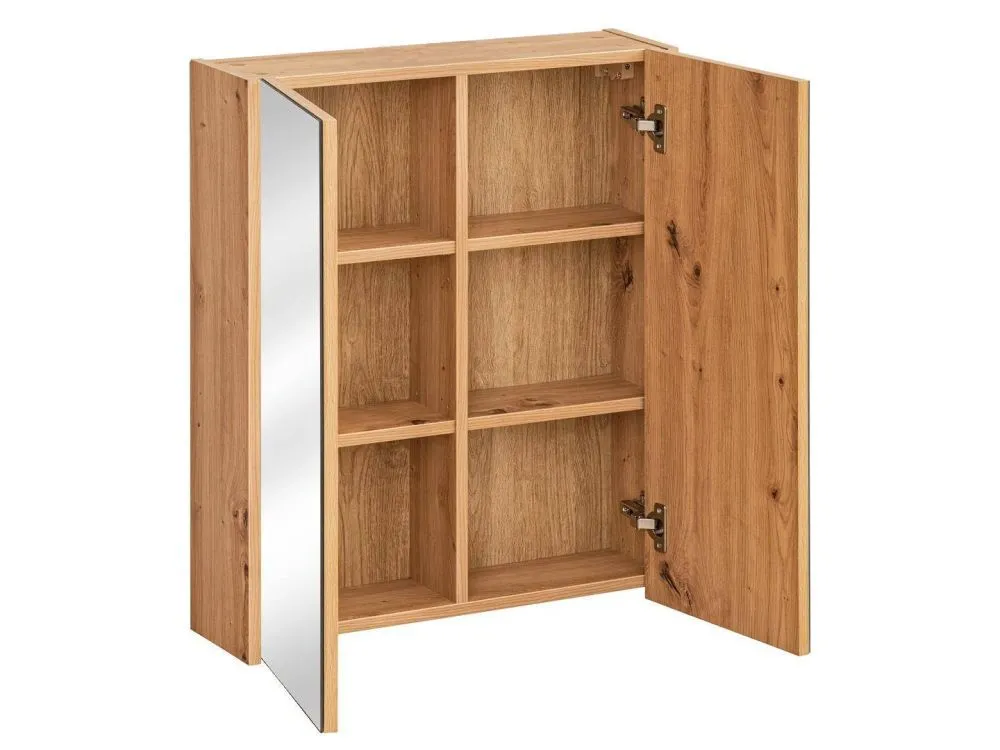 Szynaka Závěsná koupelnová skříňka se zrcadlem Sintra 840 60 cm dub Artisan - Obrázek 2