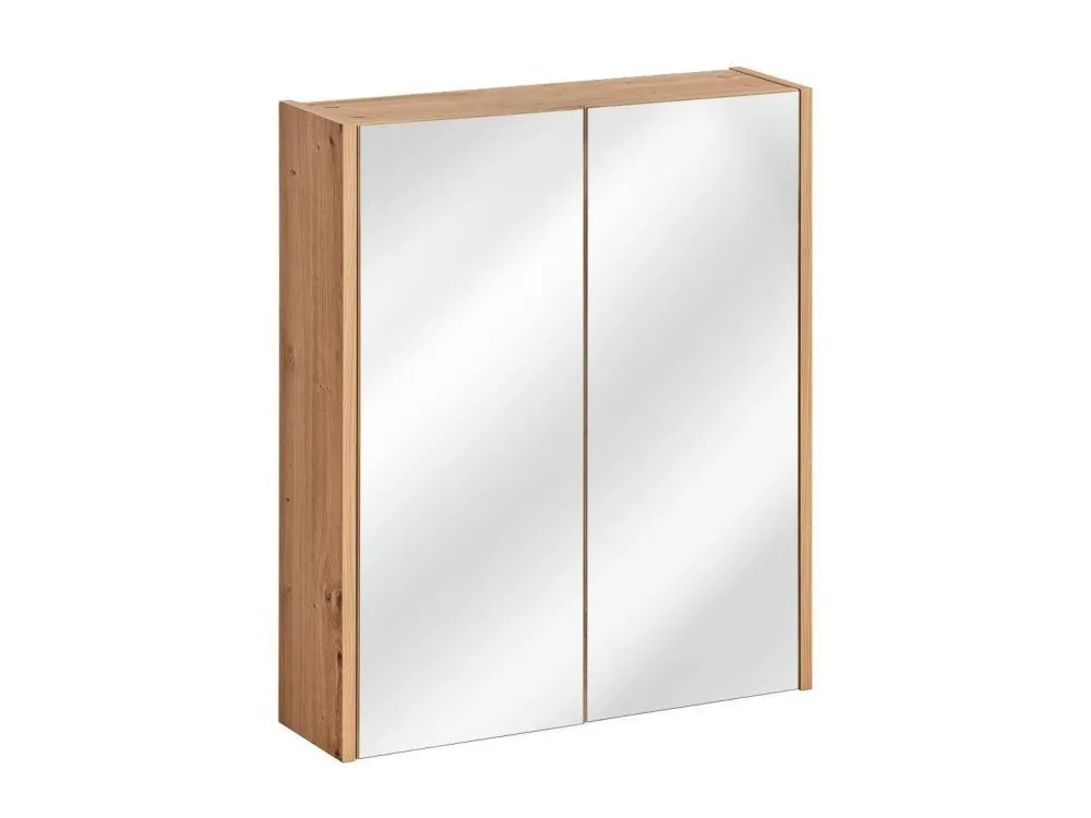 Szynaka Závěsná koupelnová skříňka se zrcadlem Sintra 840 60 cm dub Artisan