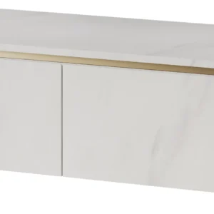 Szynaka Závěsná skříňka pod umyvadlo Letto 01 120 cm bílý mramor/zlatá