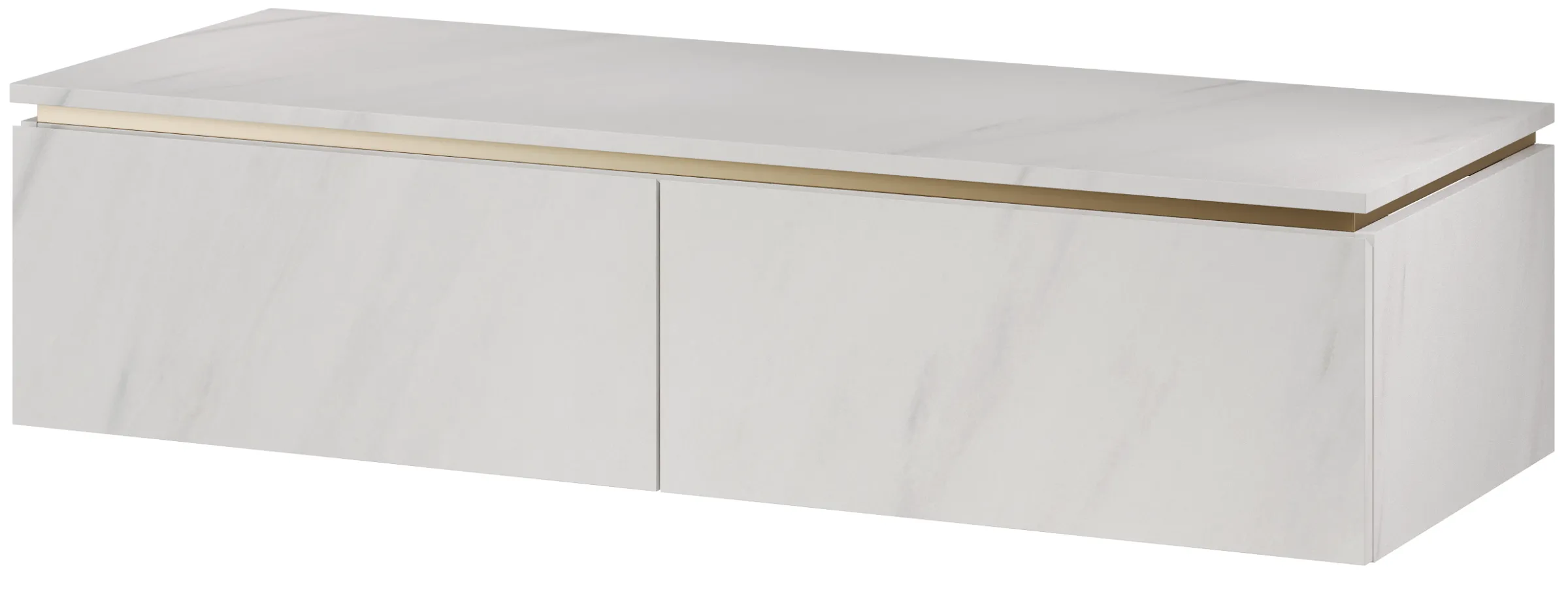 Szynaka Závěsná skříňka pod umyvadlo Letto 01 120 cm bílý mramor/zlatá