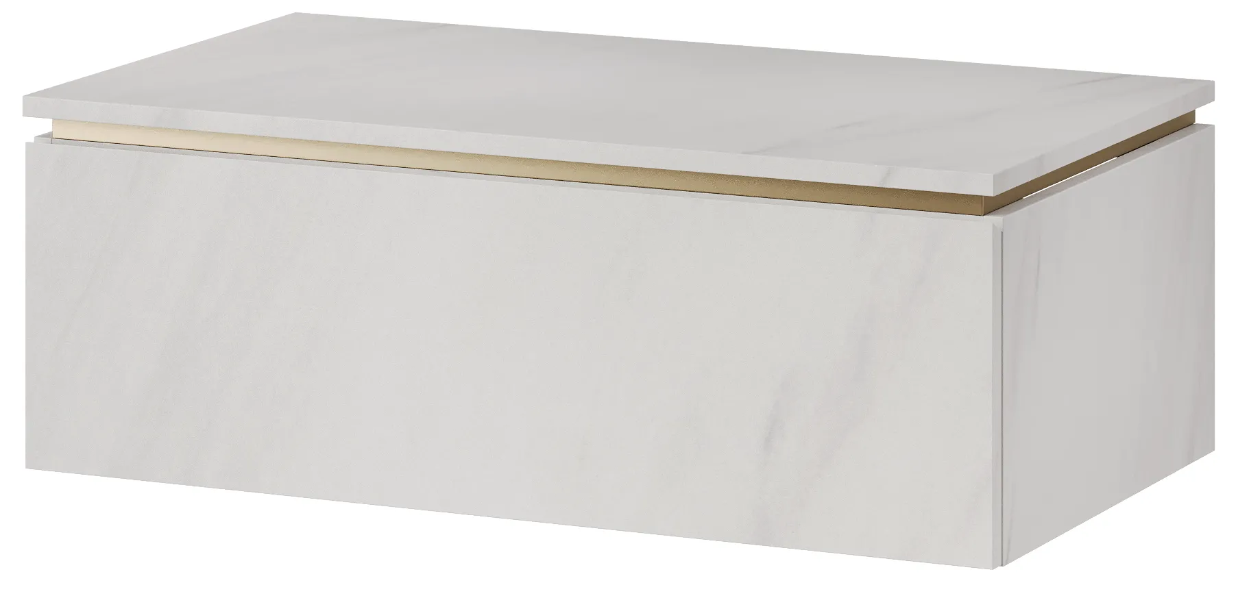 Szynaka Závěsná skříňka pod umyvadlo Letto 02 80 cm bílý mramor/zlatá