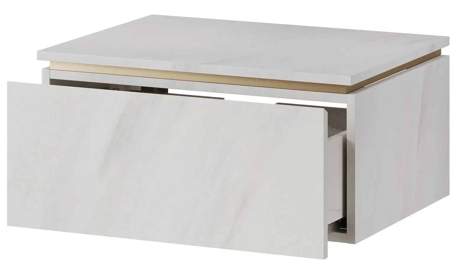 Szynaka Závěsná skříňka pod umyvadlo Letto 03 60 cm bílý mramor/zlatá - Obrázek 2