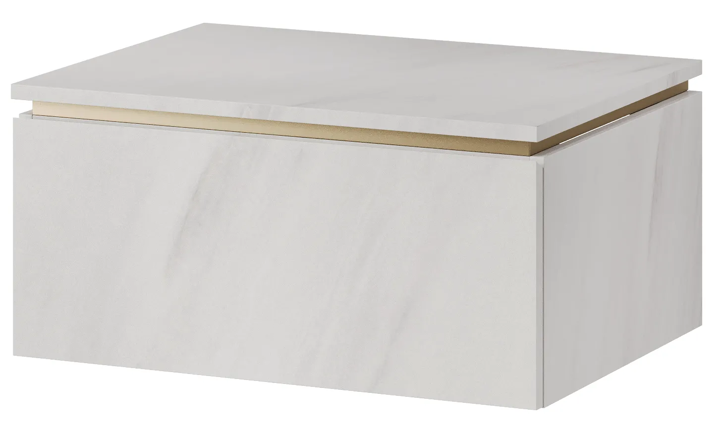 Szynaka Závěsná skříňka pod umyvadlo Letto 03 60 cm bílý mramor/zlatá
