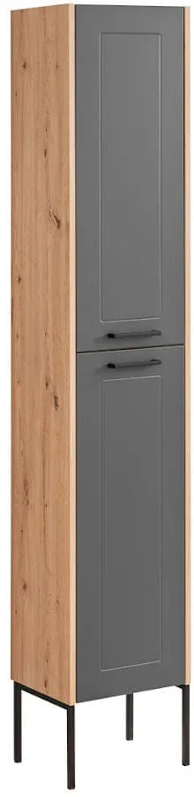 Szynaka Závěsná vysoká koupelnová skříňka Sintra 800 35 cm dub Artisan/grafit - Obrázek 2