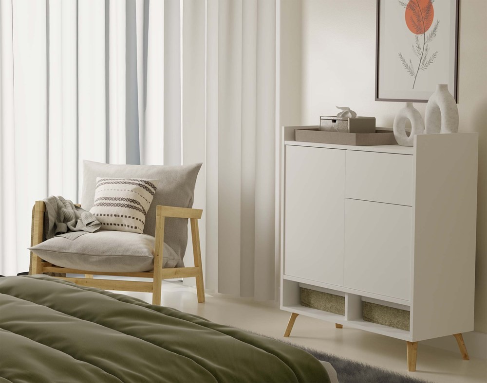 TP Living Komoda Colin 80 cm bílá/dub artisan - Obrázek 2