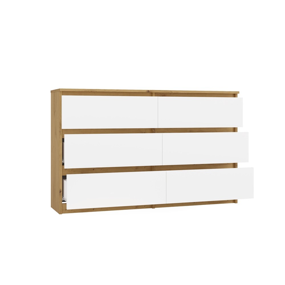 TP Living Komoda MALWA M6 120 cm dub artisan/bílá - Obrázek 2
