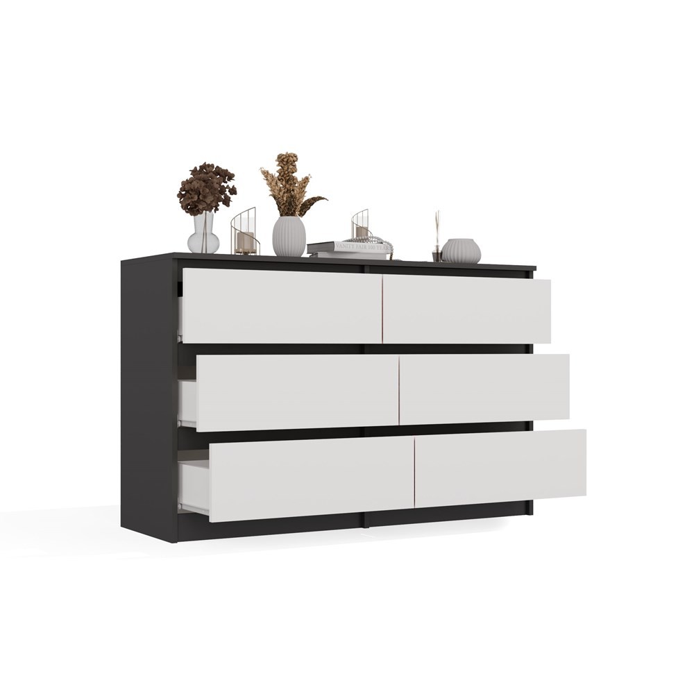 TP Living Komoda Malwa M6 120 cm antracit/bílá - Obrázek 2