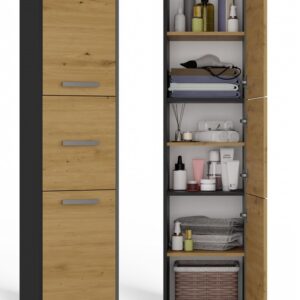 TP Living Koupelnová skříňka S43 170 cm antracit/dub artisan