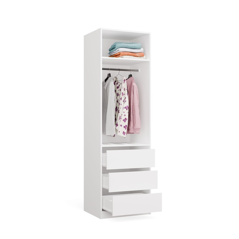 TP Living Modulární otevřená šatní skříň Openo 1W1P3S 60 cm bílá - Obrázek 2