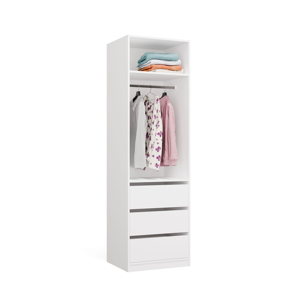 TP Living Modulární otevřená šatní skříň Openo 1W1P3S 60 cm bílá