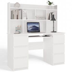 TP Living Psací stůl s nástavbou KUBA 130 cm bílý