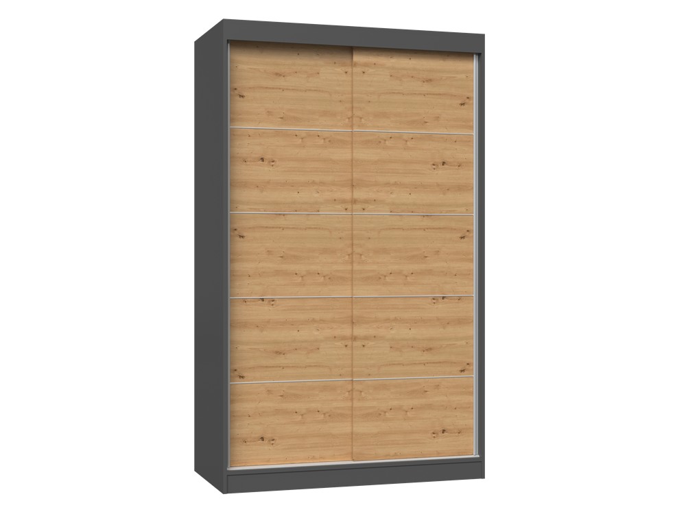 TP Living Šatní skříň IGA 120 cm antracit/dub artisan