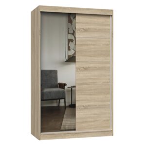 TP Living Šatní skříň Iga 120 cm se zrcadlem dub Sonoma