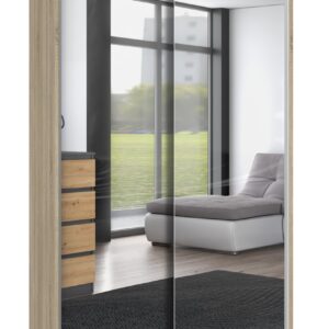 TP Living Šatní skříň se 2 zrcadly IGA 120 cm dub sonoma