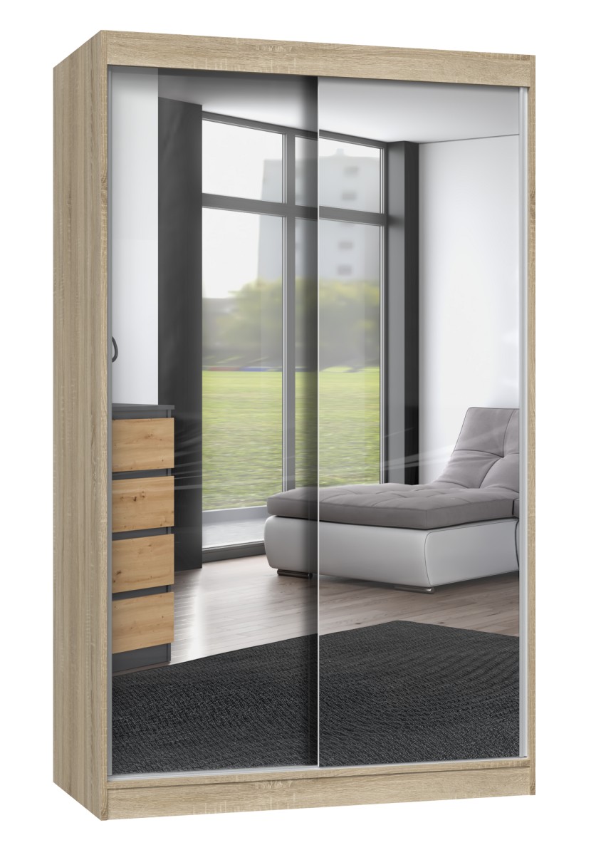 TP Living Šatní skříň se 2 zrcadly IGA 120 cm dub sonoma