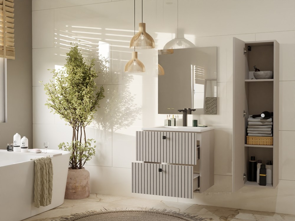 TP Living Závěsná skříňka s umyvadlem Tigo 2S 60 cm kašmír - Obrázek 2