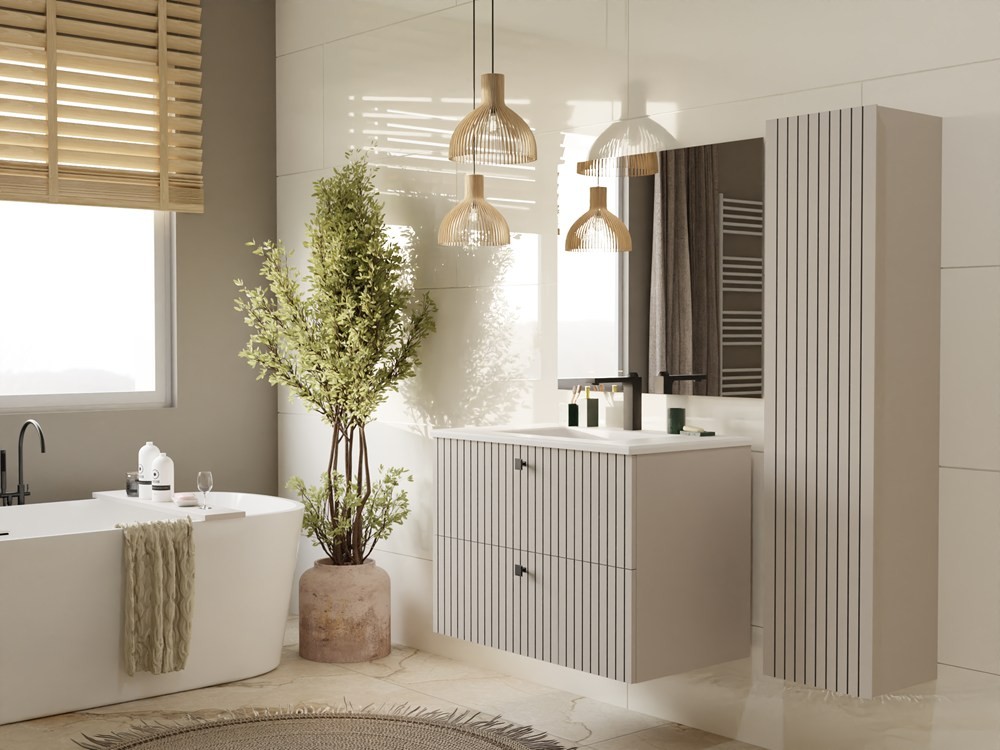 TP Living Závěsná skříňka s umyvadlem Tigo 2S 80 cm kašmír - Obrázek 2
