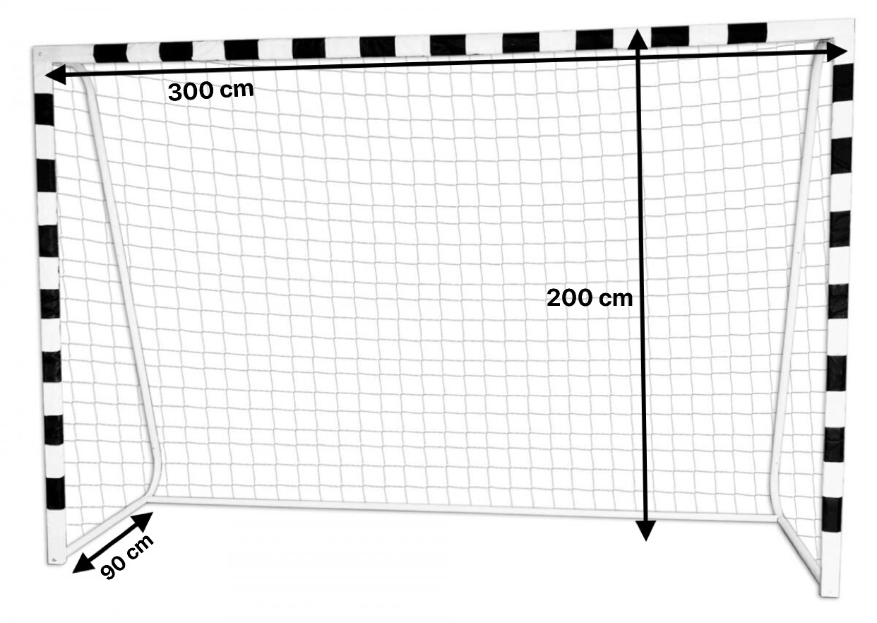 TZB Fotbalová branka PRO 300x200 cm bílo-černá - Obrázek 2