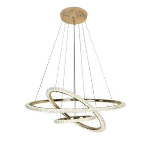 TooLight Křišťálový závěsný LED lustr G036-CP zlatý/neutrální bílá