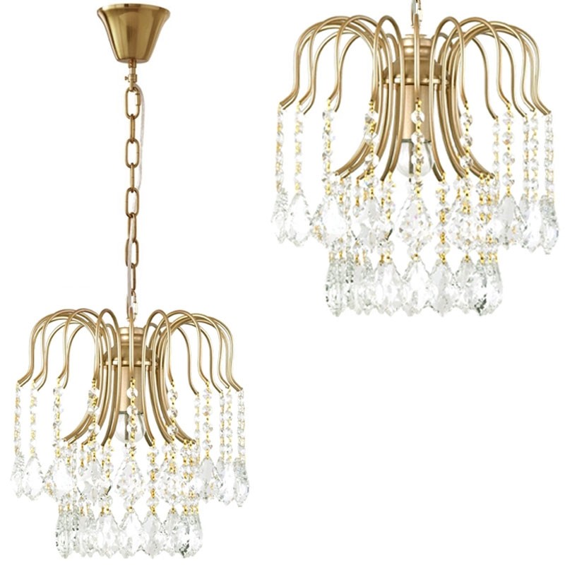 TooLight Křišťálový závěsný lustr APP1650-1CP zlatý