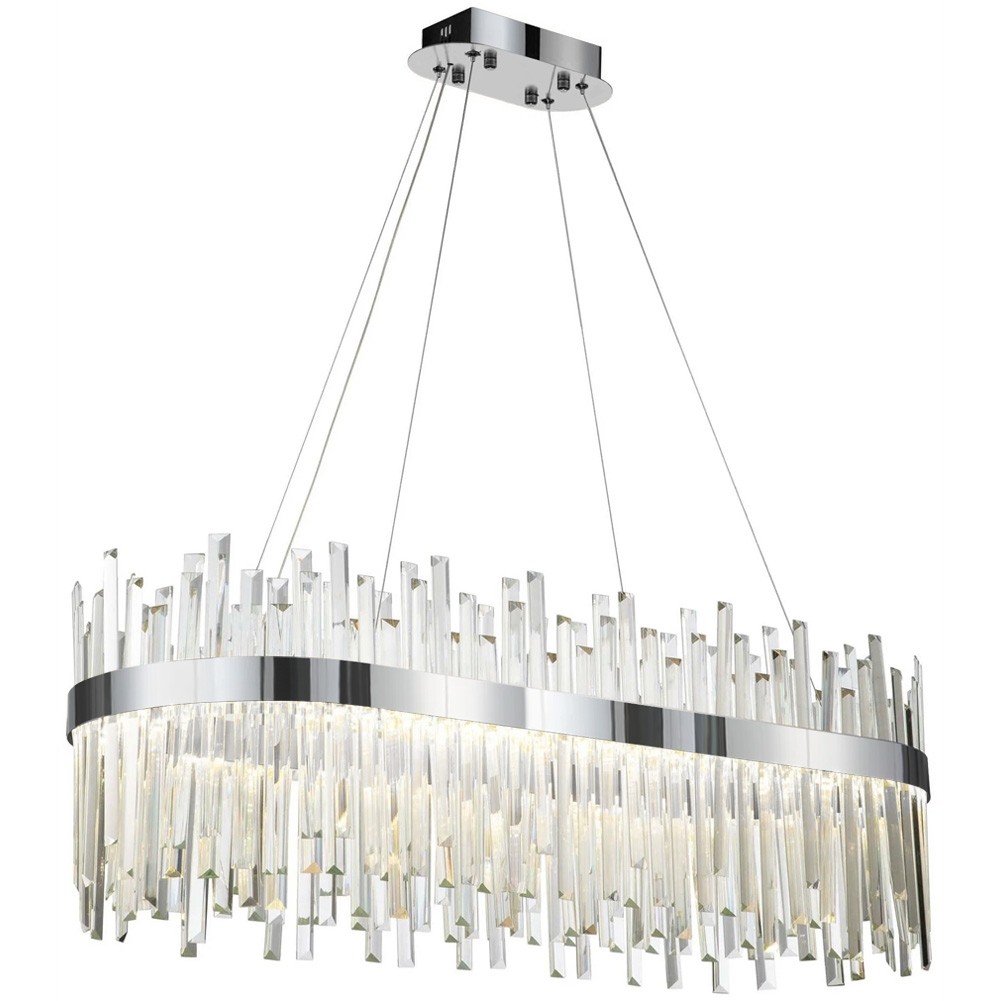 TooLight Závěsný LED křišťálový lustr APP1514-CP80 stříbrný/neutrální bílá