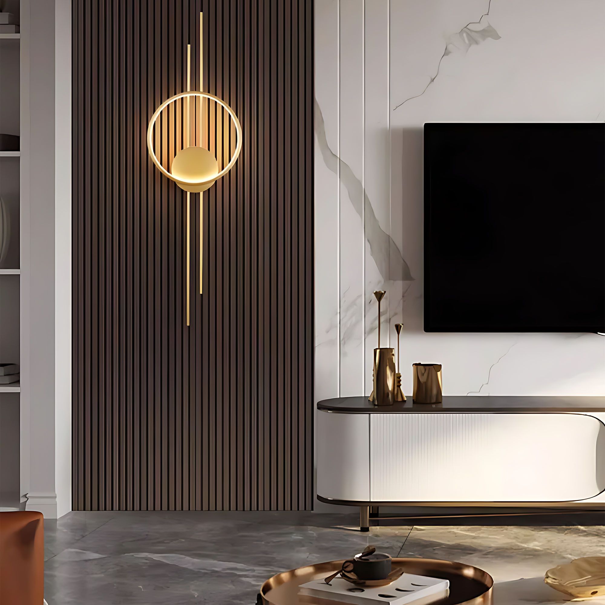Toolight Moderní nástěnné LED osvětlení D35 APP1781-W kartáčovaná zlatá - Obrázek 2