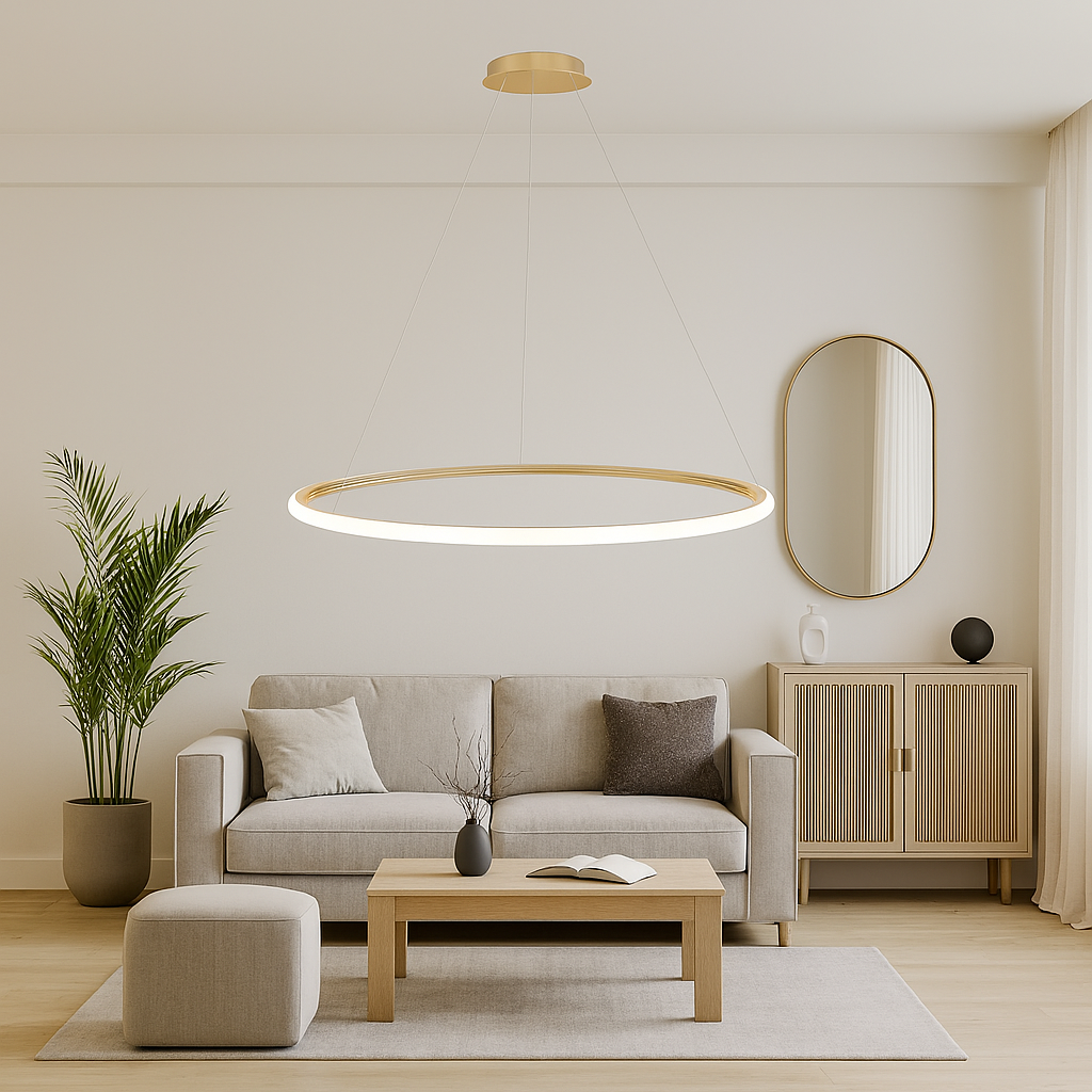 Toolight Závěsné LED osvětlení Modern D14 LHJ001-CP 40 cm zlaté - Obrázek 2