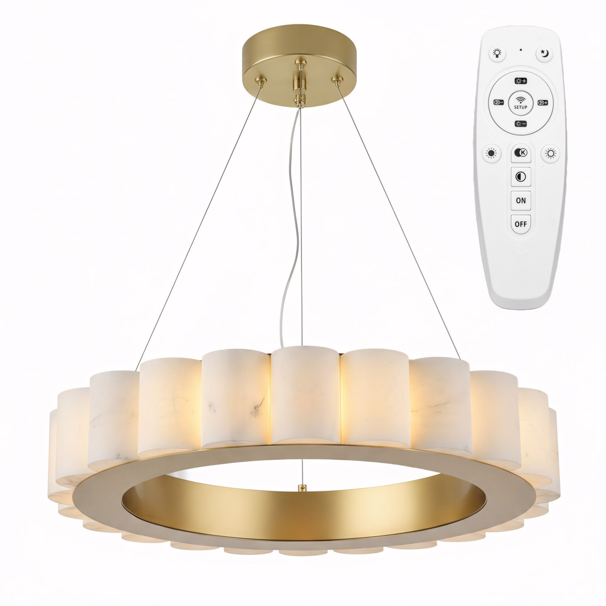 Toolight Závěsné stropní LED osvětlení APP1801-CP 50 cm zlatá kartáčovaná