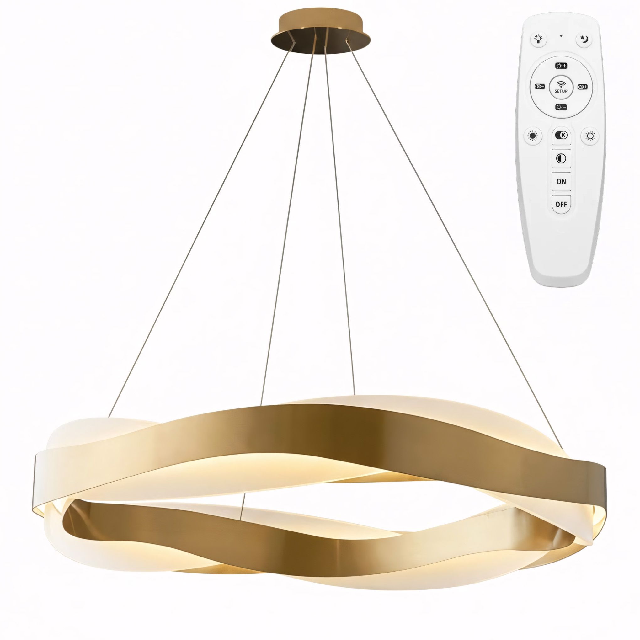 Toolight Závěsné stropní LED osvětlení APP1802-CP zlatá kartáčovaná