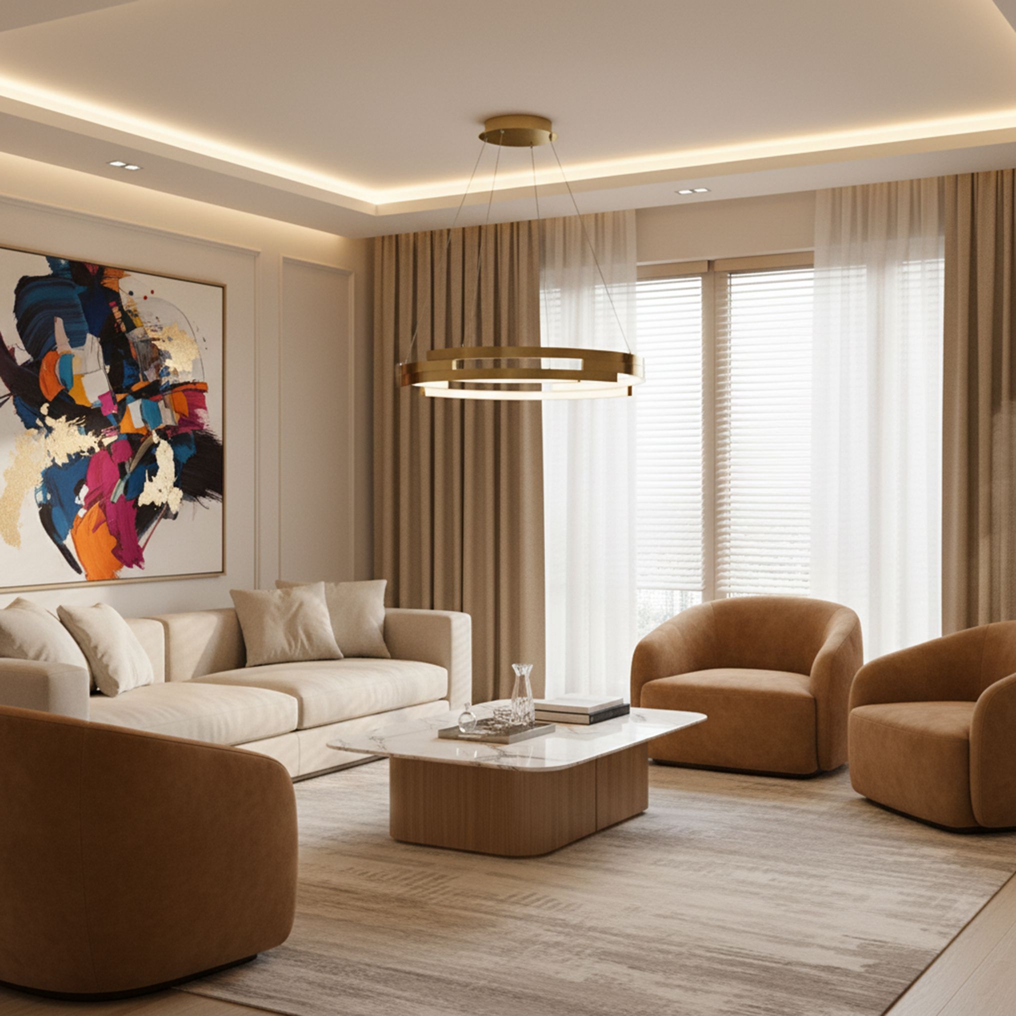 Toolight Závěsné stropní LED osvětlení G127-CP 50 cm zlaté - Obrázek 2