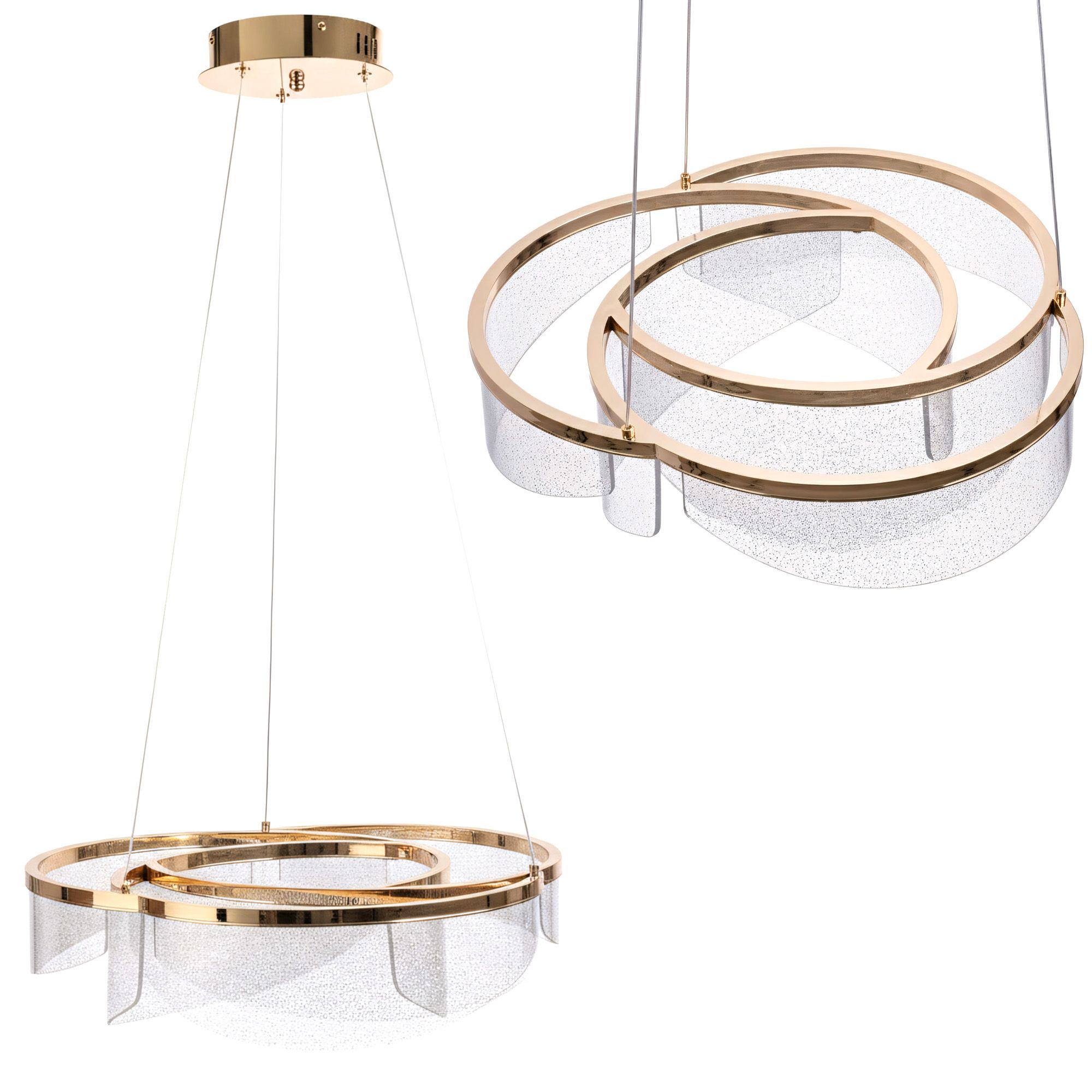 Toolight Závěsné stropní LED osvětlení G138-CP 50 cm zlaté