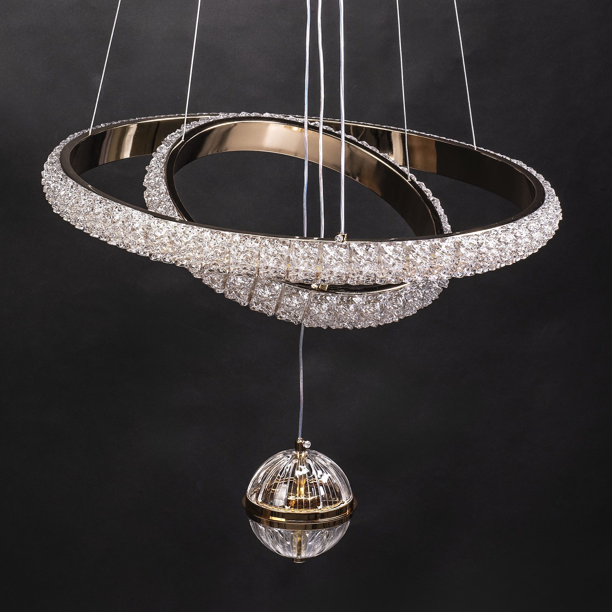 Toolight Závěsné stropní LED osvětlení G143-CP 50 cm zlaté - Obrázek 2