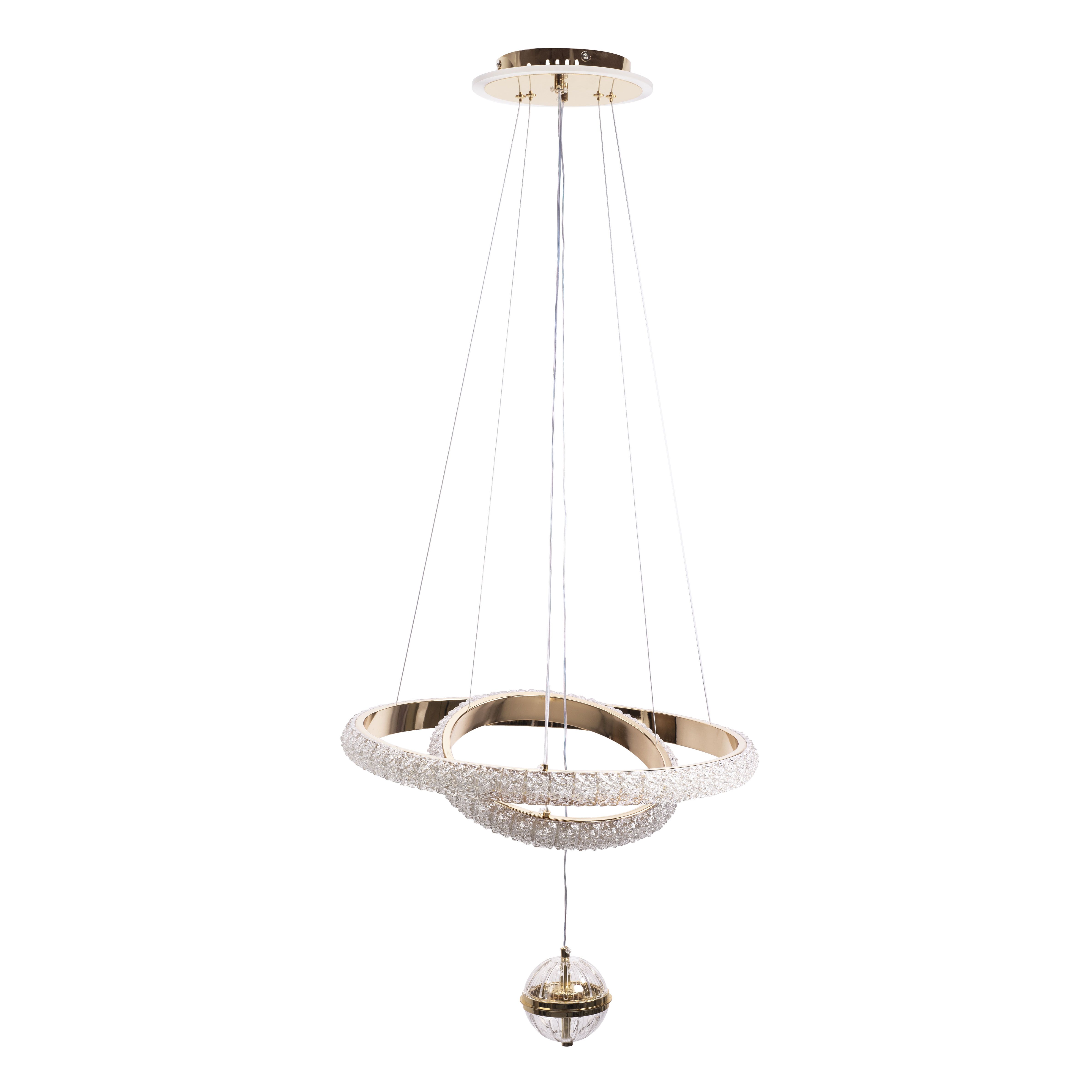 Toolight Závěsné stropní LED osvětlení G143-CP 50 cm zlaté